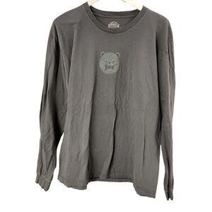 Danger Ranger Bear Wilderness T-Shirt Mens 2XL Cotton Gray‎ USA Long Sleeve Logo